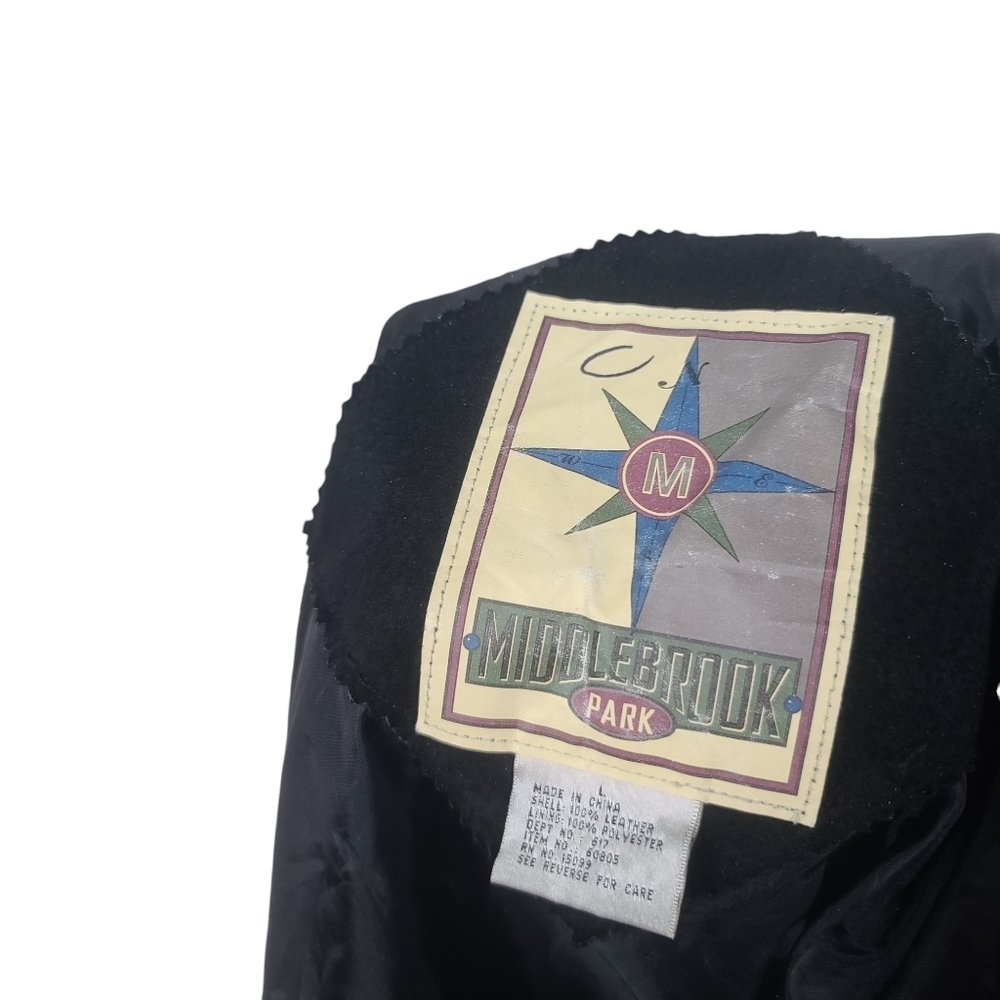 Middlebrook Park Black Suede Leather Full Zip Men's Jacket L - Picture 4 of 5